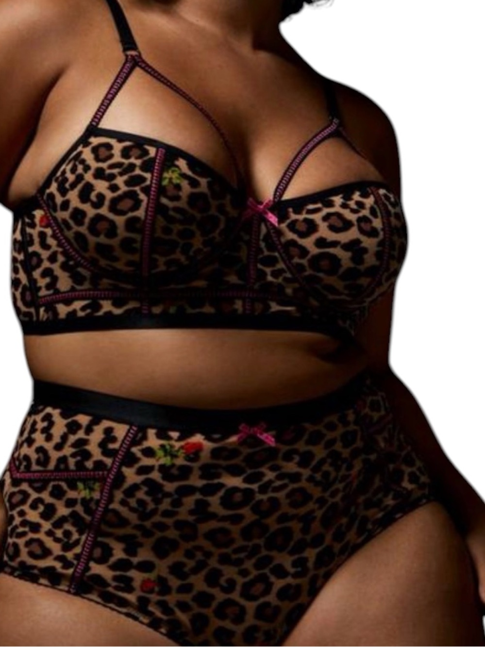 Torrid X Betsey Johnson leopard print strappy underwire longline bra size 4X